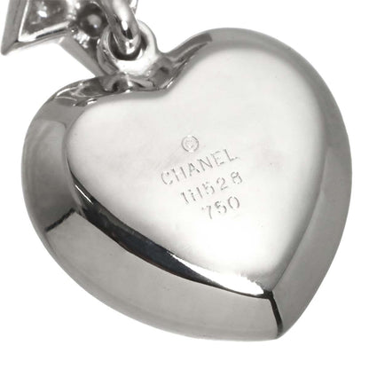 Chanel Comet Heart Star Diamond Pendant Top 18k WG White Gold 750 Charm — view 4