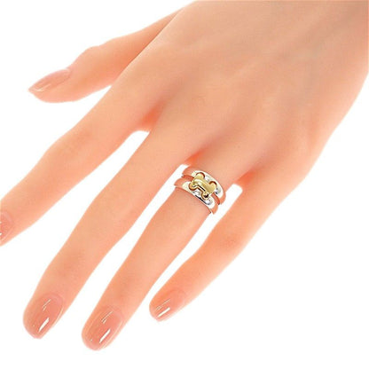 Hermes Olympe Actual Ring 18k Gold 925 Sterling Silver