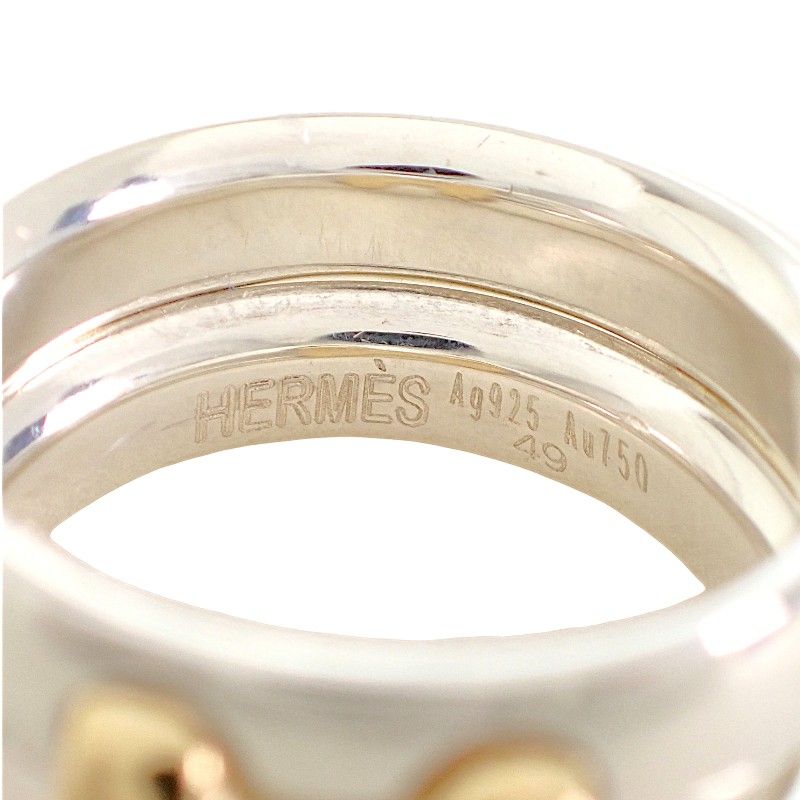 Hermes Olympe Actual Ring 18k Gold 925 Sterling Silver