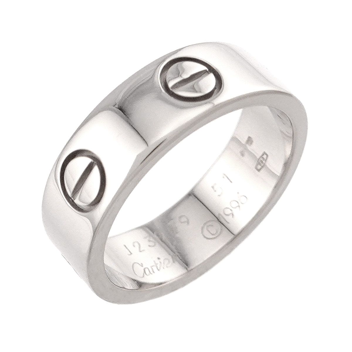 Cartier Love Classic 51 Ring 18k WG White Gold 750 Certificate — view 5