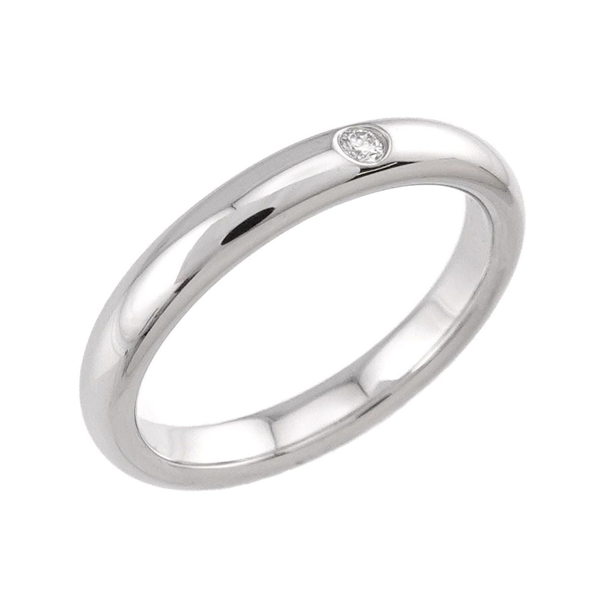 Tiffany & Co Stacking Band Ring Diamond Pt Platinum — view 5