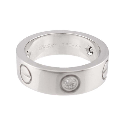 Cartier Love 48 Ring Half Diamond 18k WG White Gold 750 — view 3