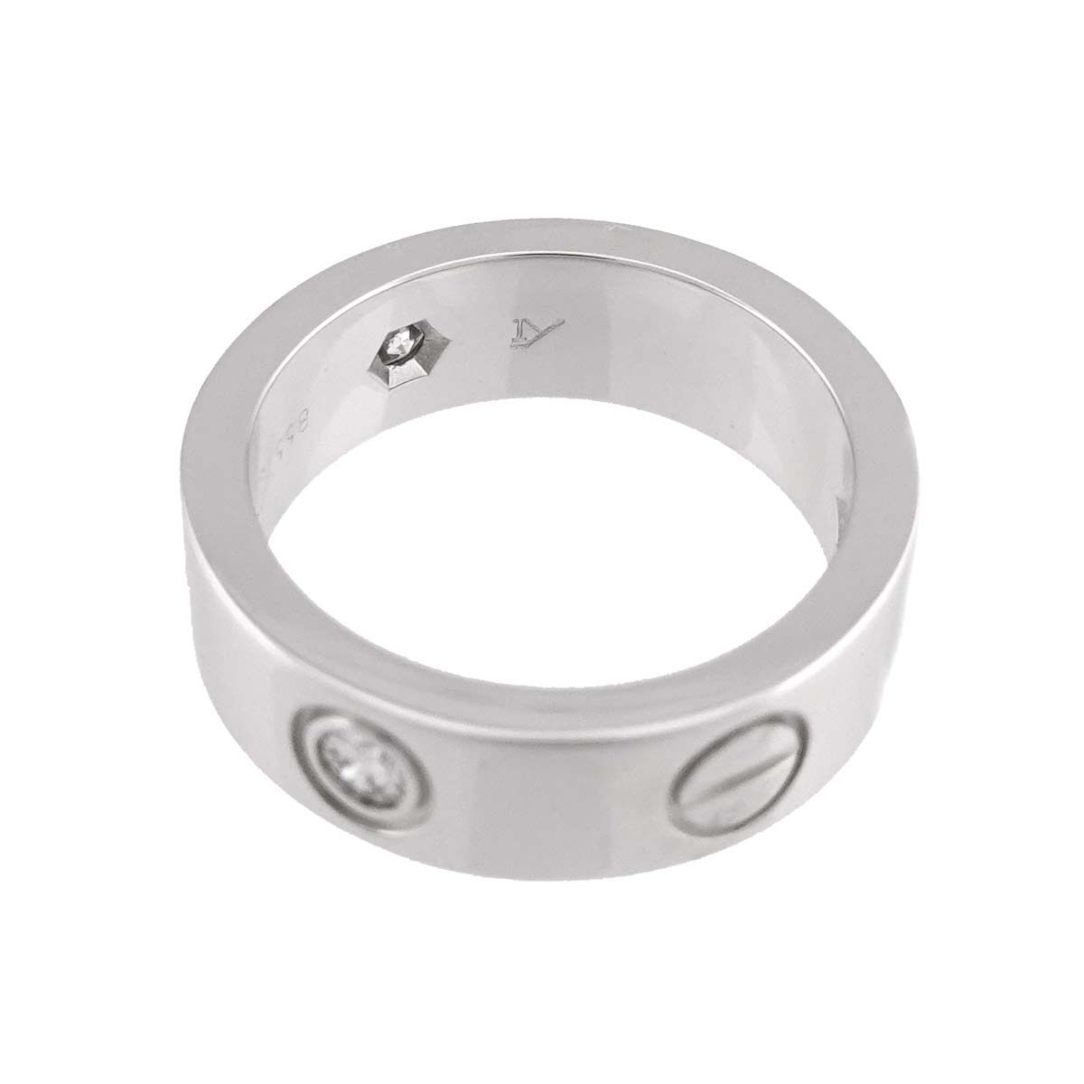Cartier Love 48 Ring Half Diamond 18k WG White Gold 750 — view 5