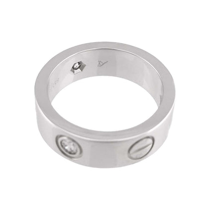 Cartier Love 48 Ring Half Diamond 18k WG White Gold 750 — view 5