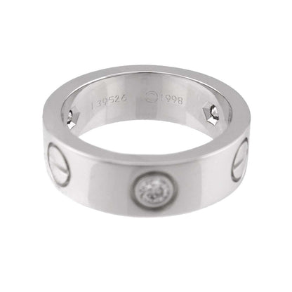 Cartier Love 48 Ring Half Diamond 18k WG White Gold 750 — view 4