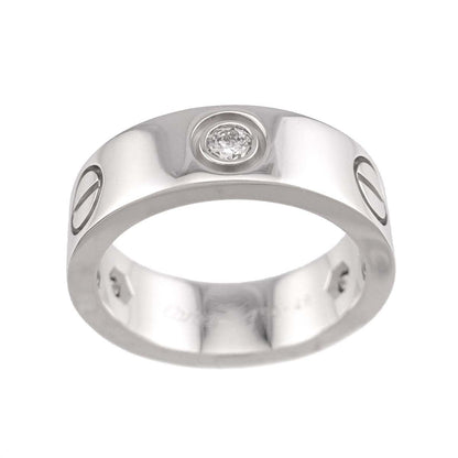 Cartier Love 48 Ring Half Diamond 18k WG White Gold 750 — view 2