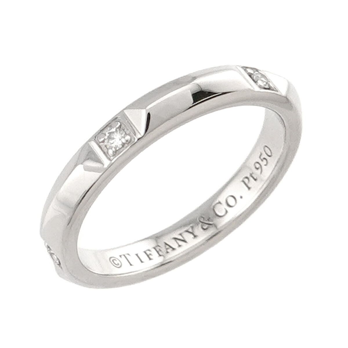 Tiffany & Co True Band Ring Diamond Pt Platinum — view 4