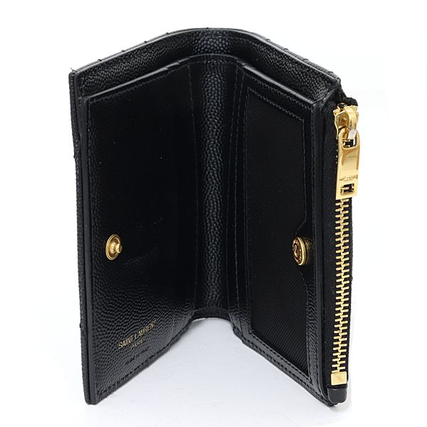 Saint Laurent Monogram Bifold Wallet Cassandra Black — view 5