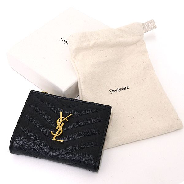 Saint Laurent Monogram Bifold Wallet Cassandra Black — view 2