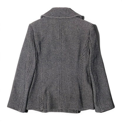 Celine Double Breasted jacket Shaw coat Striped Pattern Black White — view 3