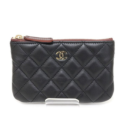 Chanel Classic Small Zip Pouch Lambskin Black Quilted Cosmetic Mini Wallet