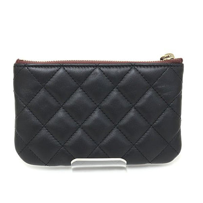Chanel Classic Small Zip Pouch Lambskin Black Quilted Cosmetic Mini Wallet — view 2