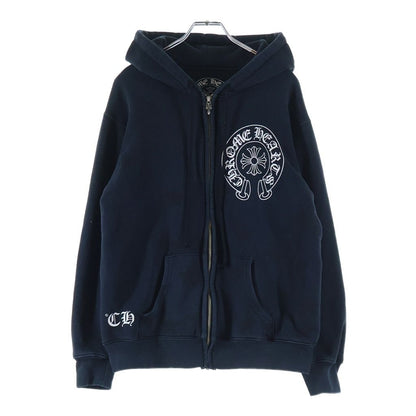 Chrome Hearts Lining Thermal Scroll Label Print Dagger Zip Up Hoodie Black