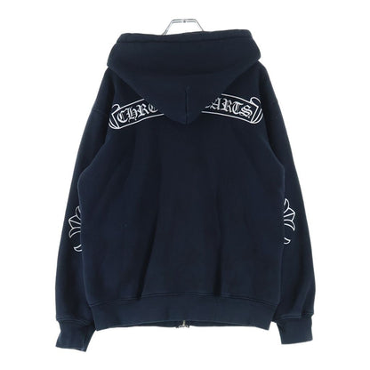 Chrome Hearts Lining Thermal Scroll Label Print Dagger Zip Up Hoodie Black — view 2