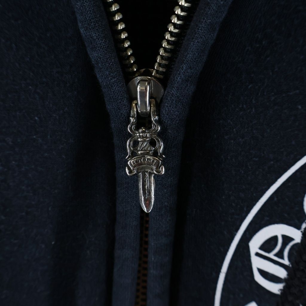 Chrome Hearts Lining Thermal Scroll Label Print Dagger Zip Up Hoodie Black — view 4