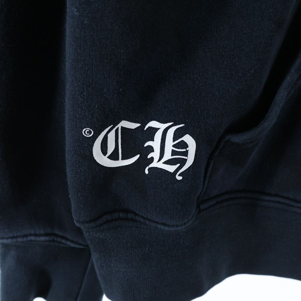 Chrome Hearts Lining Thermal Scroll Label Print Dagger Zip Up Hoodie Black — view 3