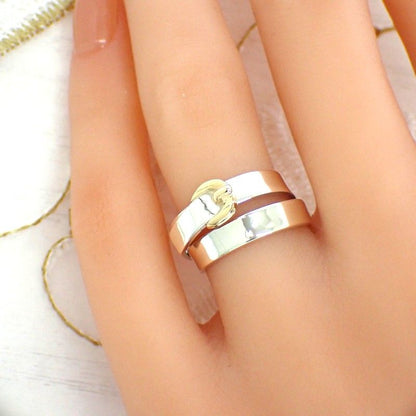 Hermes Double Tour Ring 925 Sterling Silver Gold