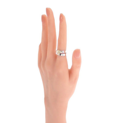 Hermes Double Tour Ring 925 Sterling Silver Gold
