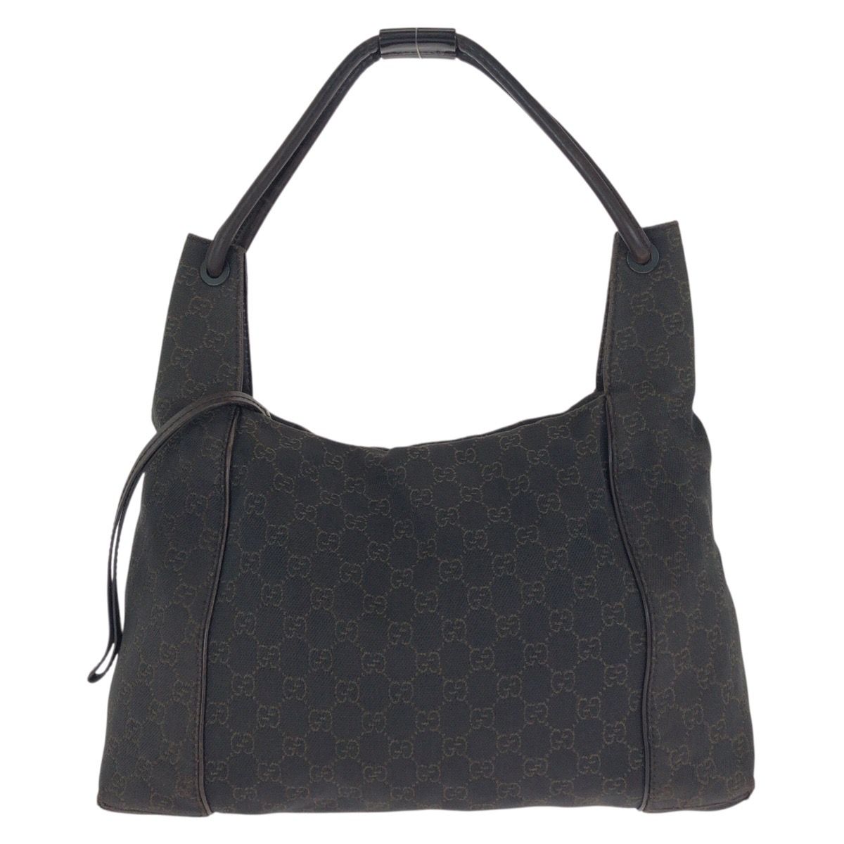 Gucci Dark Brown Gold GG Canvas Leather Shoulder