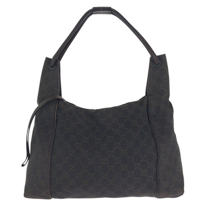 Gucci Dark Brown Gold GG Canvas Leather Shoulder