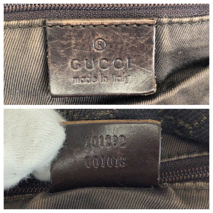Gucci Dark Brown Gold GG Canvas Leather Shoulder — view 4