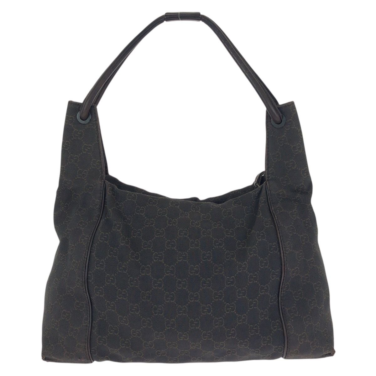 Gucci Dark Brown Gold GG Canvas Leather Shoulder — view 2