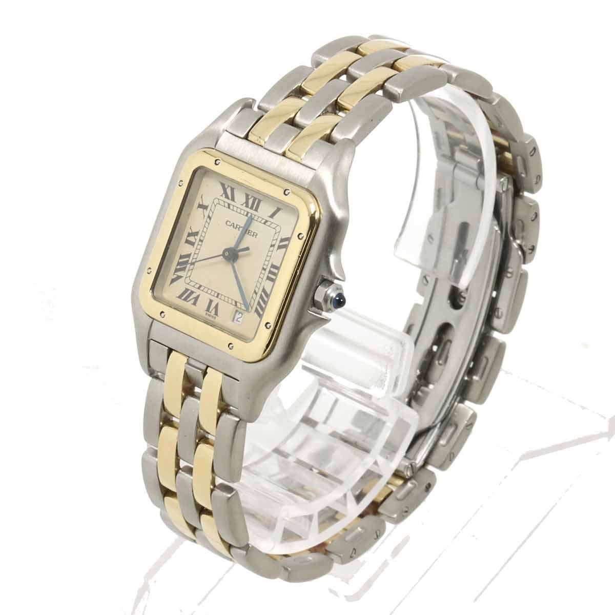 Cartier Panthere 2 Row Date Boys Watch Ivory YG Quartz — view 2