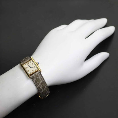 Cartier Must Tank SM Vermeil Vintage Watch Ivory Quartz — view 3