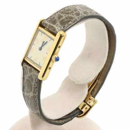 Cartier Must Tank SM Vermeil Vintage Watch Ivory Quartz — view 2