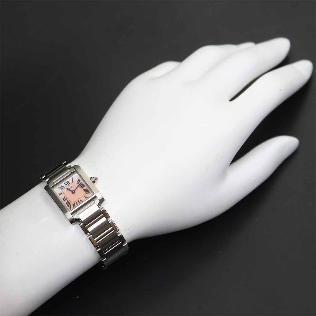 Cartier Tank Francaise SM Watch Pink Shell Quartz — view 3