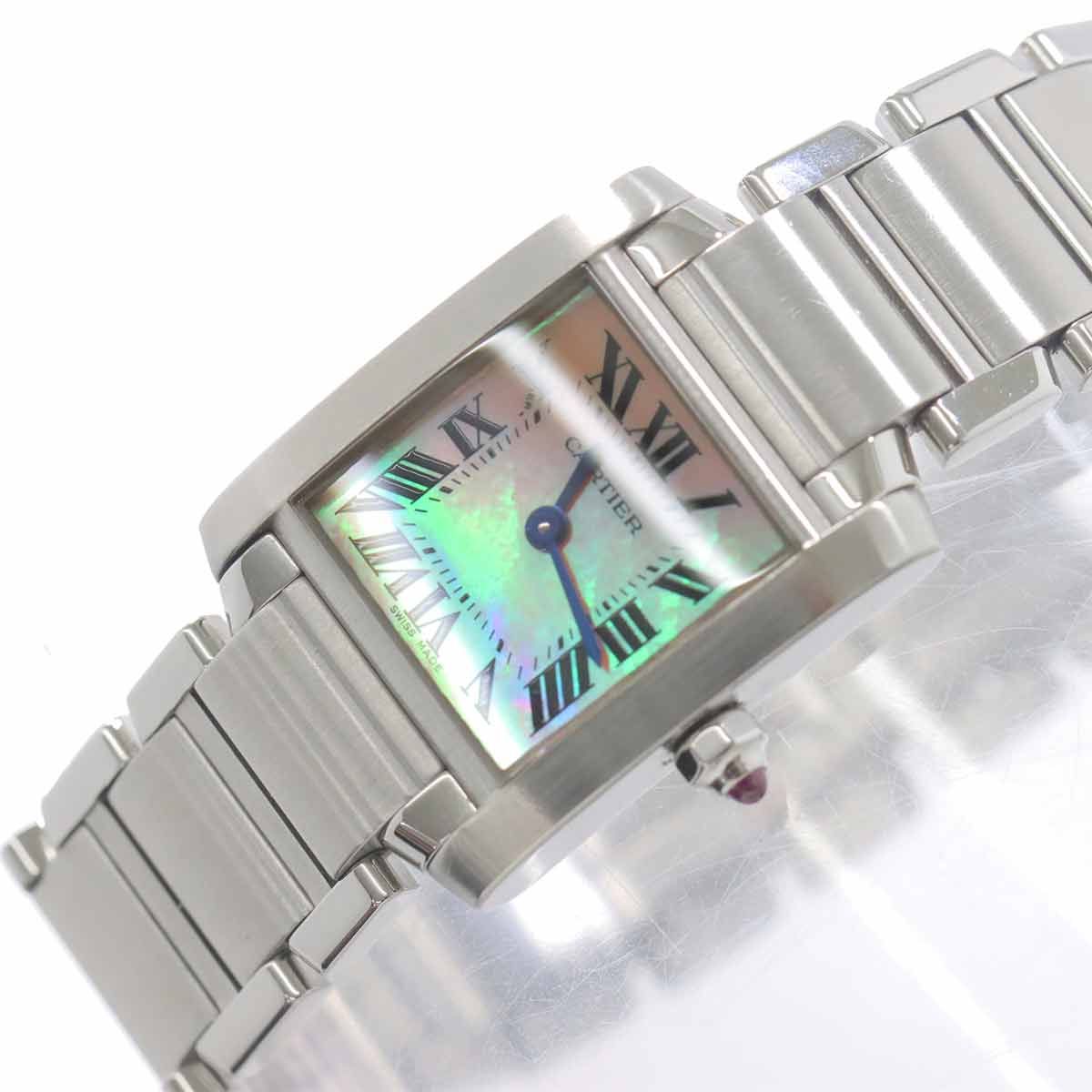 Cartier Tank Francaise SM Watch Pink Shell Quartz — view 7