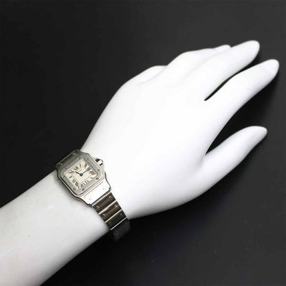 Cartier Santos Galbee SM Watch Ivory Quartz — view 4