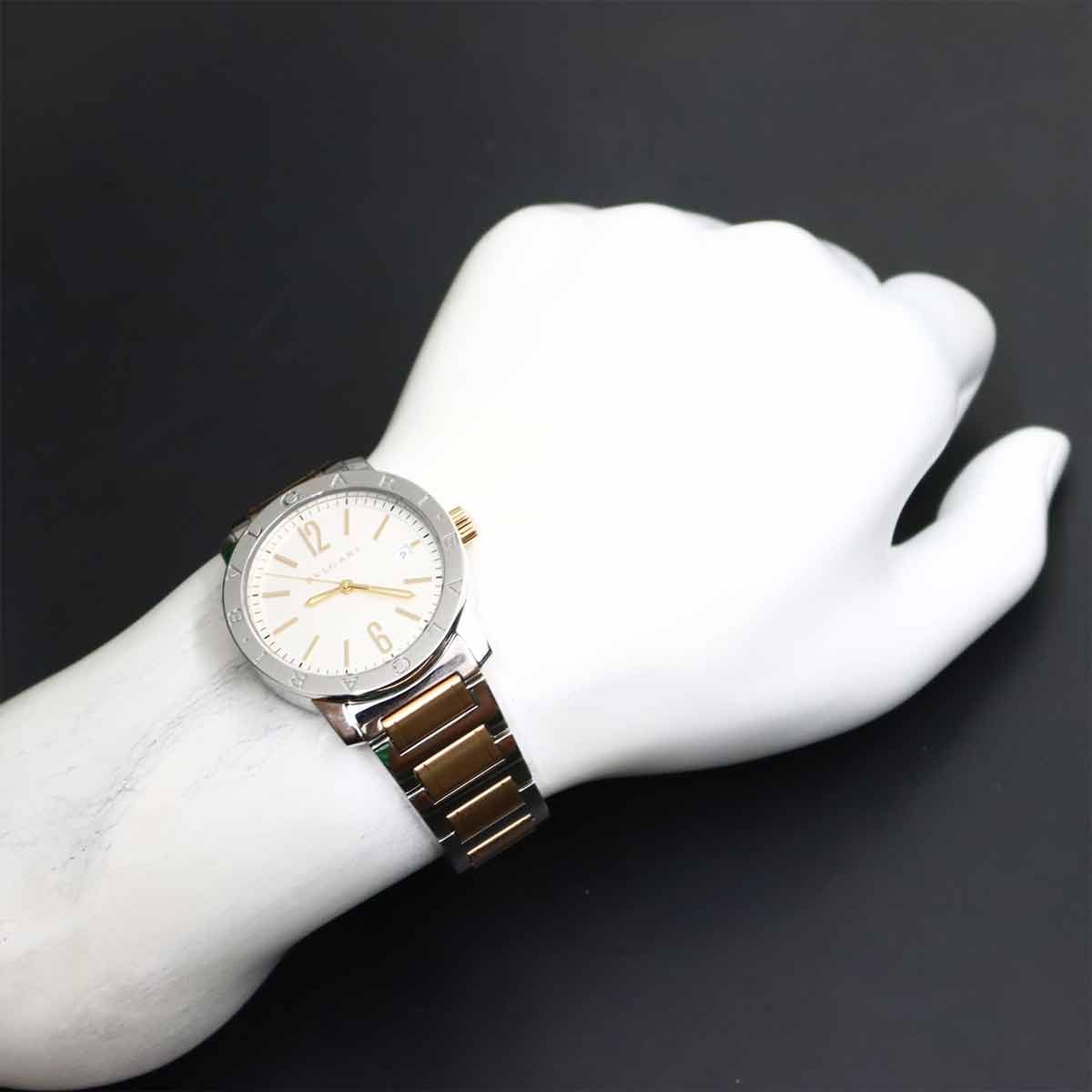 Bvlgari Watch Date Silver PG Pink Gold Automatic Winding — view 4