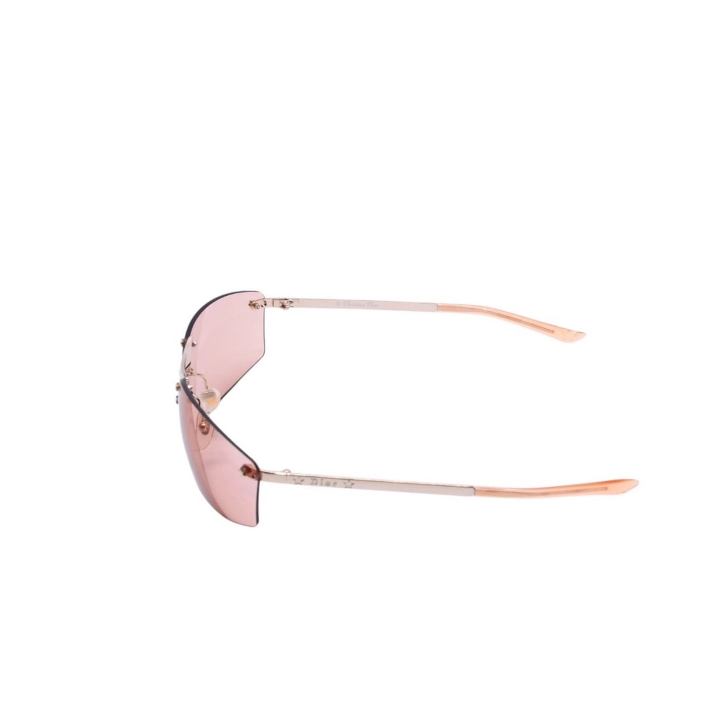 Dior Pop Rimless Sunglasses Eyewear Star Decoration Orange Y2k Metal Frame — view 6