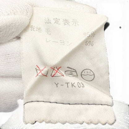 Dior Long Knit Cardigan Border M Gray Wool Rayon — view 9