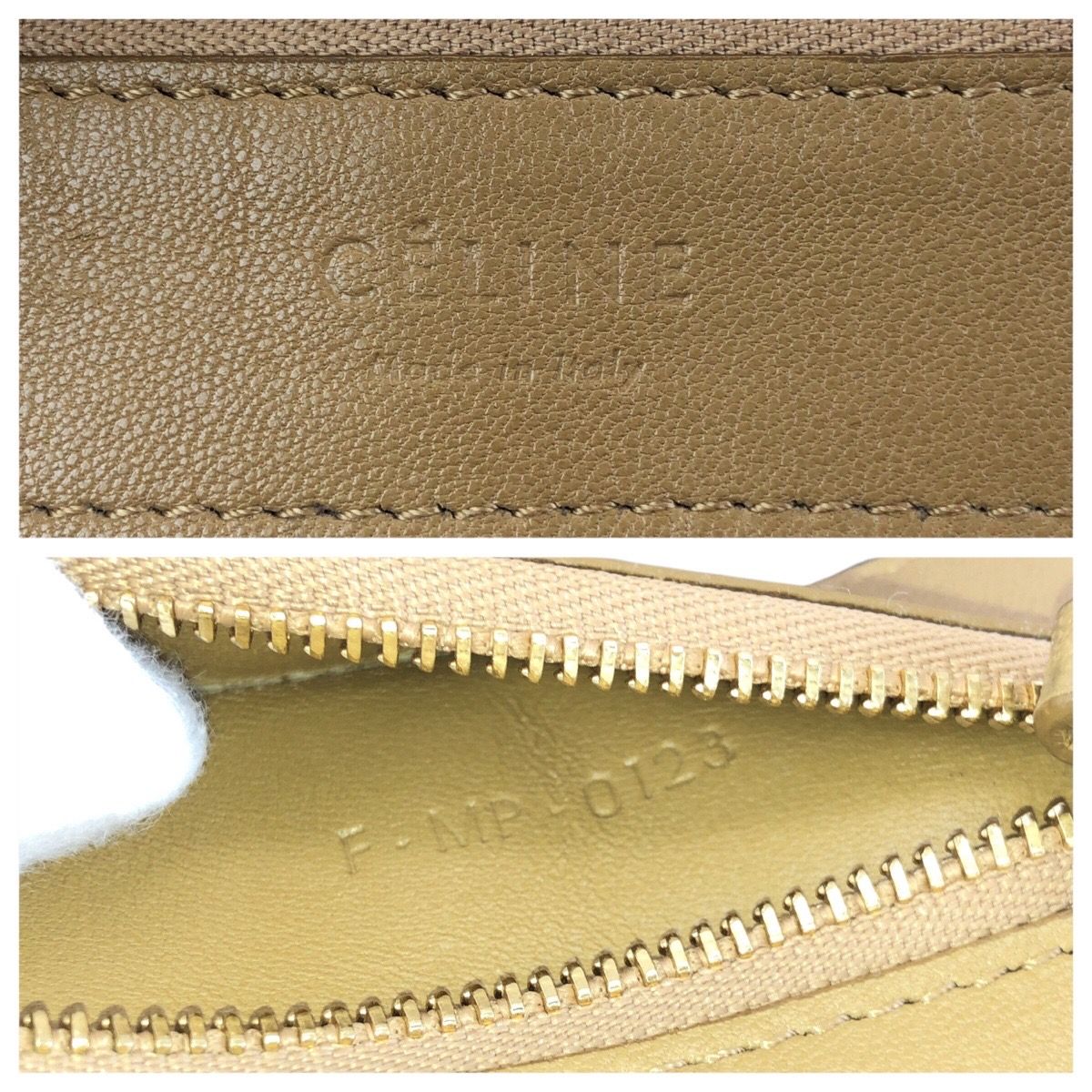 Celine Horizontal Cabas Bicolor Beige Blue Gold Leather Tote — view 4