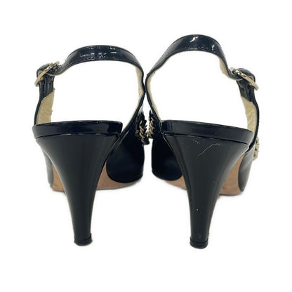 Chanel Sandals 35.5 C Black Chain Leather — view 3