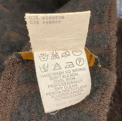 Fendi Knit Cap FF Logo Wool Brown — view 6