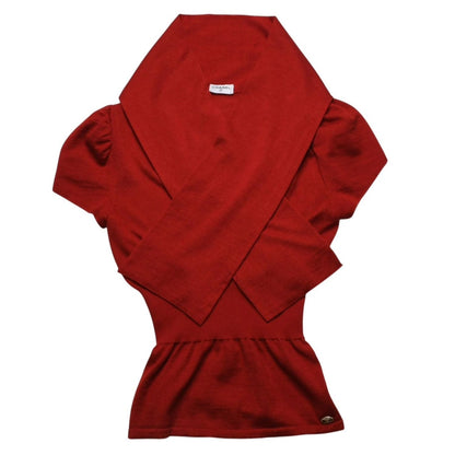 Chanel Sleeveless Knit CC Logo Cashmere Silk Red No Neck