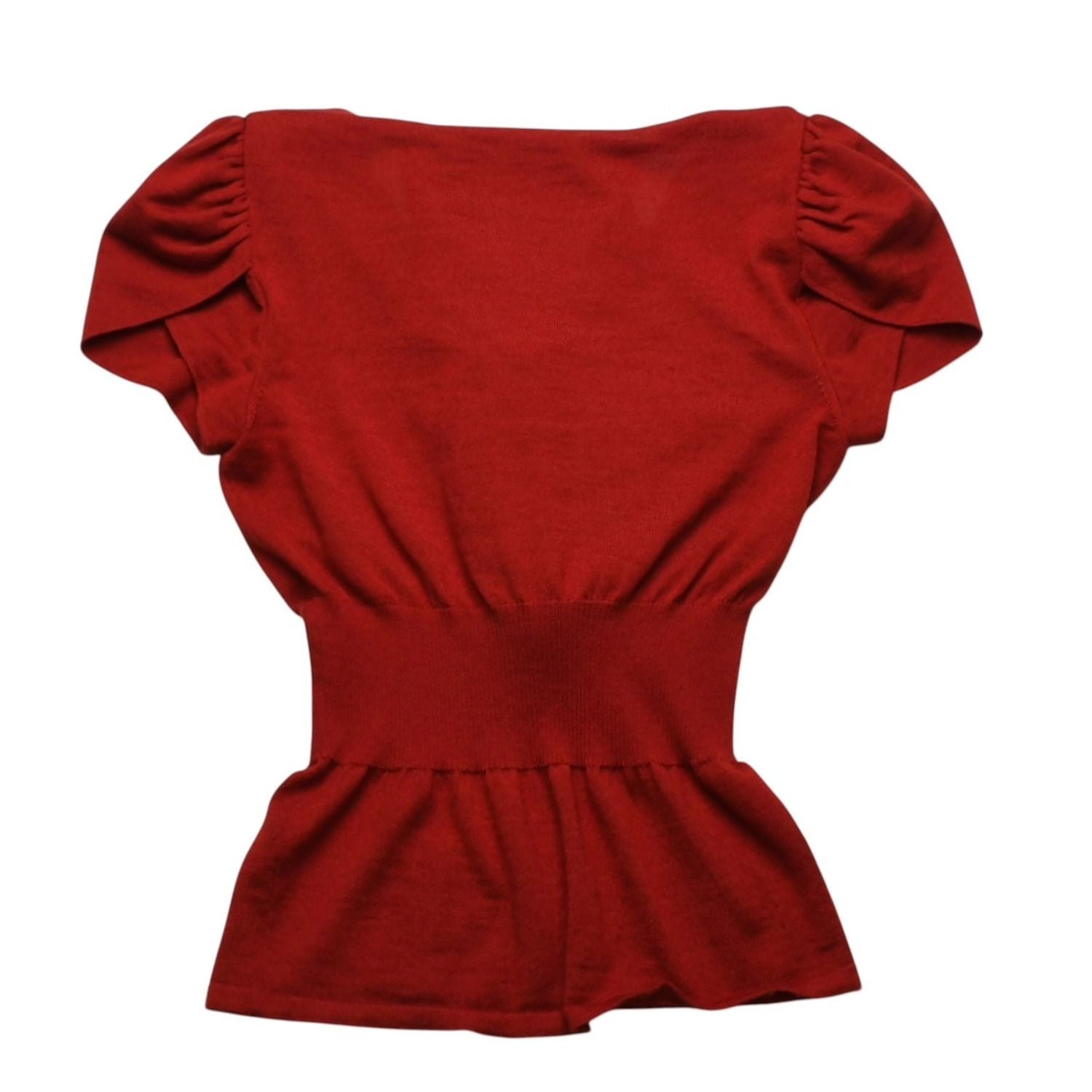 Chanel Sleeveless Knit CC Logo Cashmere Silk Red No Neck — view 2