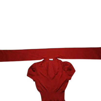 Chanel Sleeveless Knit CC Logo Cashmere Silk Red No Neck — view 7