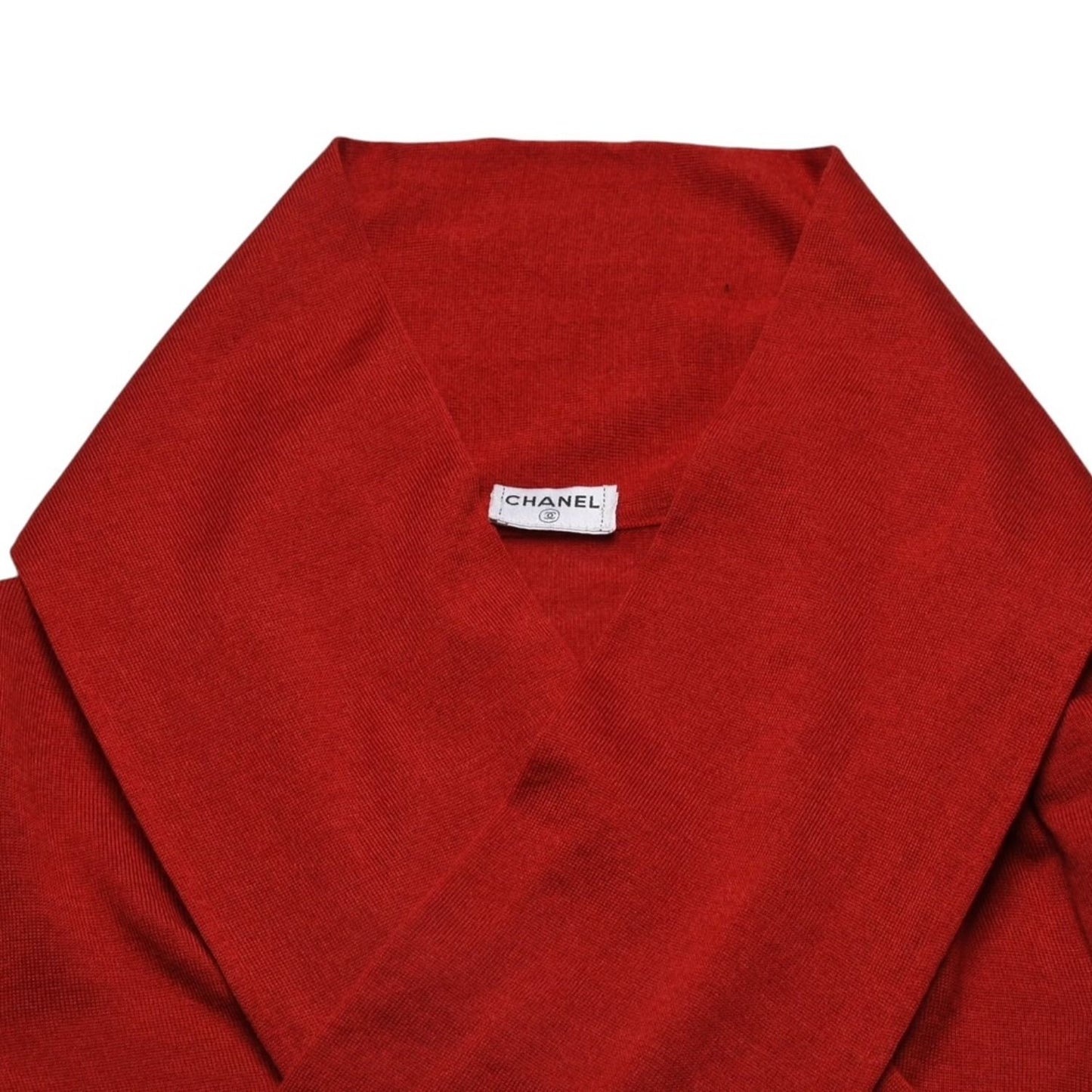 Chanel Sleeveless Knit CC Logo Cashmere Silk Red No Neck — view 3