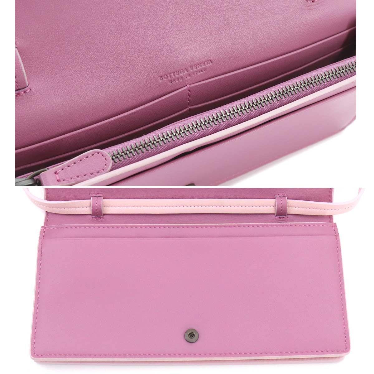 Bottega Veneta Intrecciato Shoulder Wallet Bifold Leather Purple — view 8