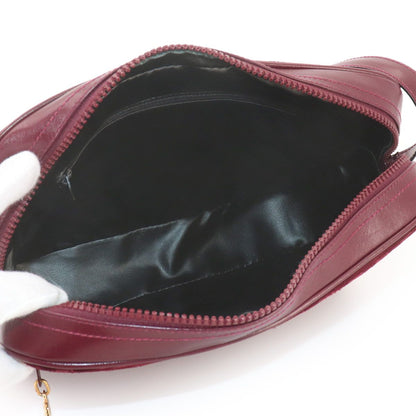Celine Macadam Shoulder Bag Suede Leather Bordeaux Gold Vintage — view 6