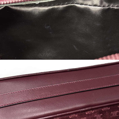 Celine Macadam Shoulder Bag Suede Leather Bordeaux Gold Vintage — view 9