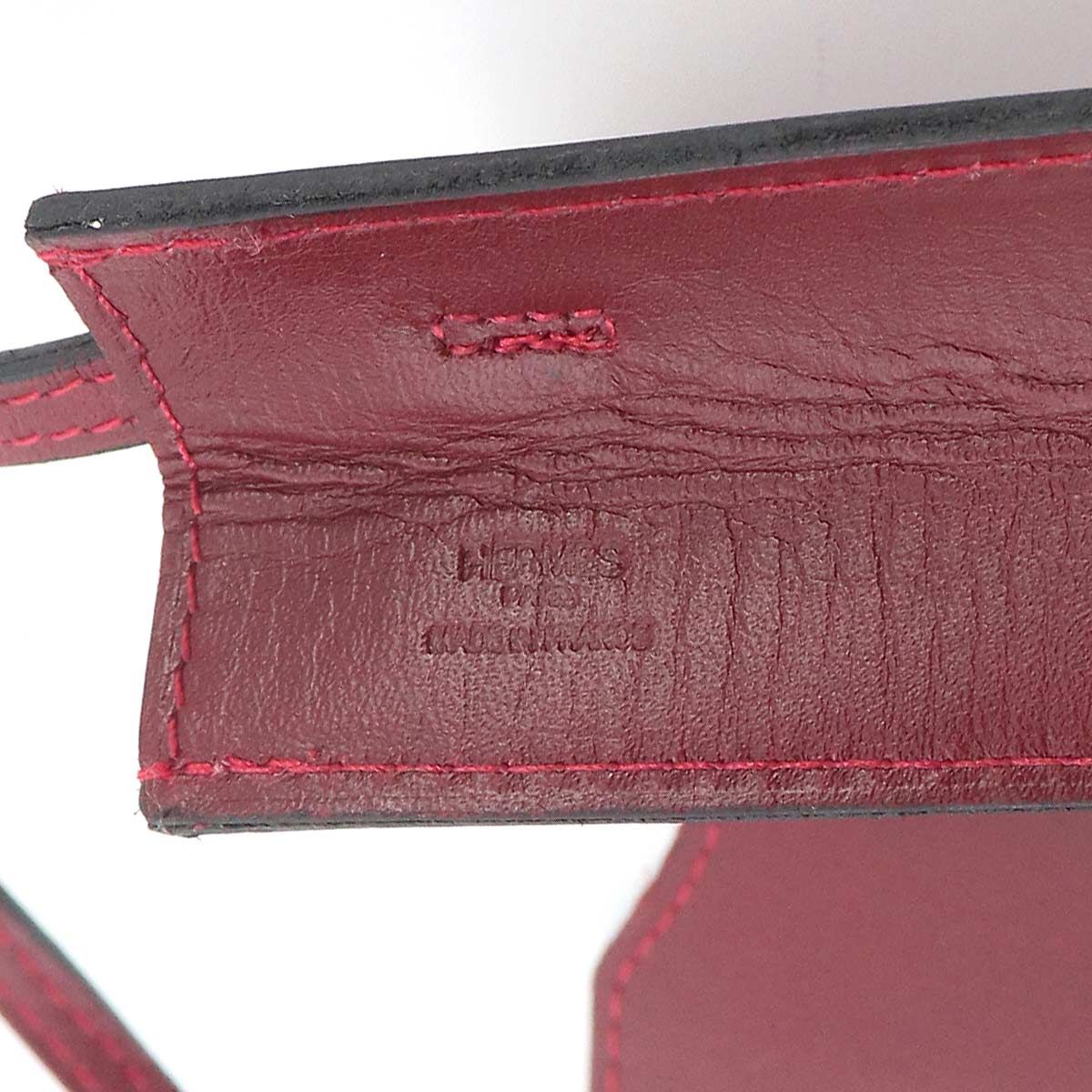 Hermes Onimetou Shoulder Bag Pochette Box Calf Rouge — view 7
