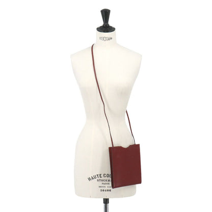 Hermes Onimetou Shoulder Bag Pochette Box Calf Rouge — view 9