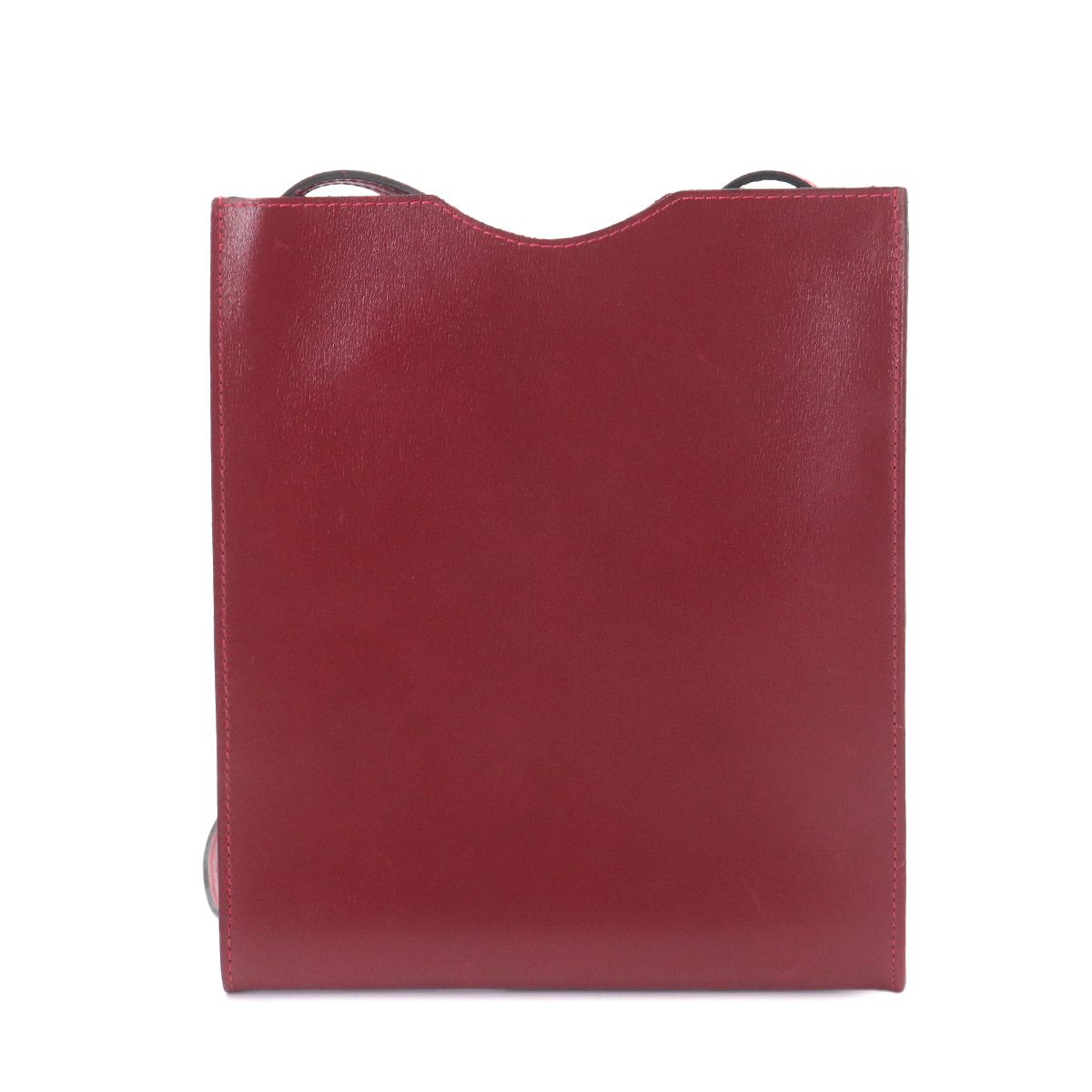 Hermes Onimetou Shoulder Bag Pochette Box Calf Rouge — view 2