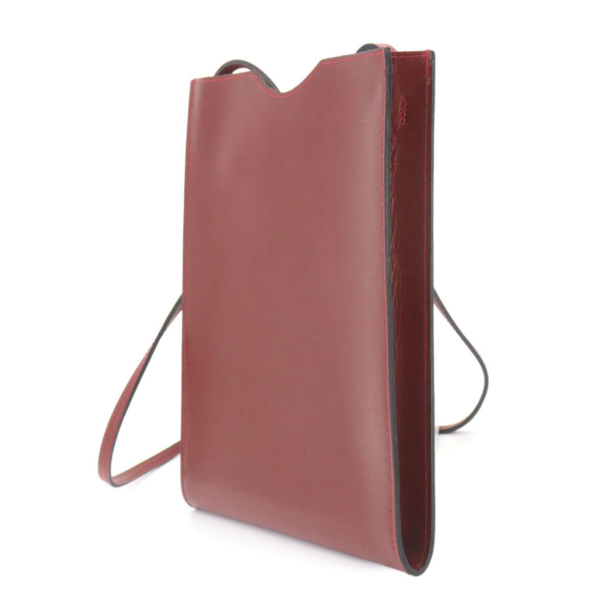 Hermes Onimetou Shoulder Bag Pochette Box Calf Rouge — view 3