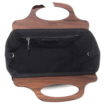 Prada Canapa 2-Way Bag Canvas Nero Black Silver — view 6